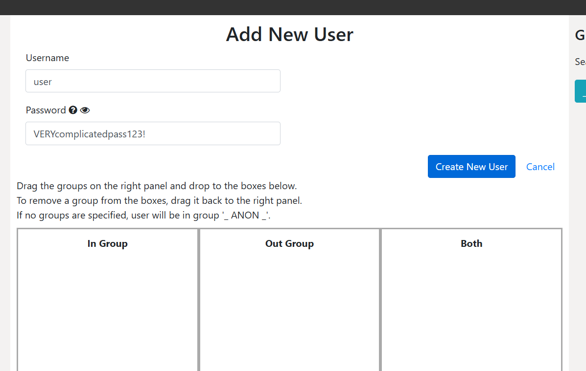 Add New User Interface