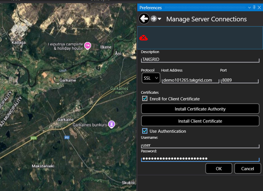 ATAK/WINTAK Server Connection